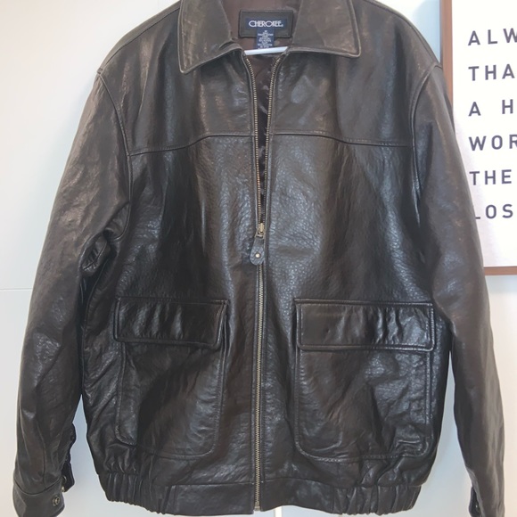 Cherokee Men’s Bomber Jacket | Genuine Leather - Picture 1 of 8